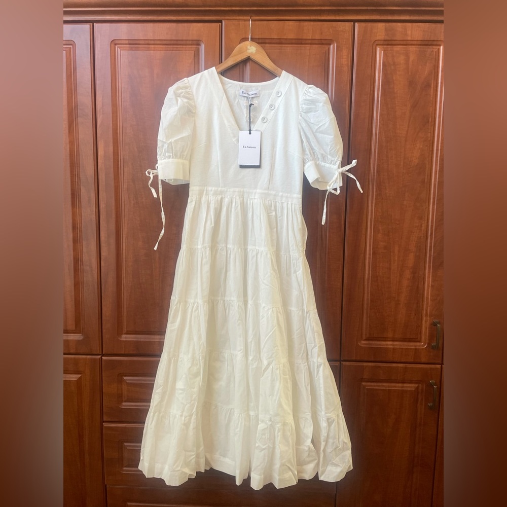 En Saison white cotton dress NWT size XS